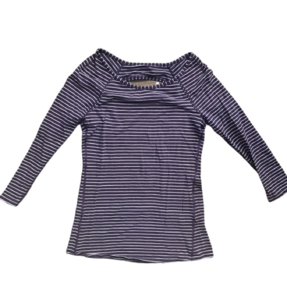 Lululemon Physically Fit Long Sleeve Tee Parallel Stripe Deep Zinfandel 6 - Picture 7 of 9